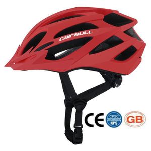 CASQUE DE VÉLO Casque VTT de vélo de Route Montagne Rouge Réglable 55-61 cm - Protection Professionnelle-Casque rouge + décoration texte blanc