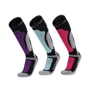 CHAUSSETTE DE SKI 3 paires Chaussettes de ski Coton Longues Thermique Chaussettes Hautes pour Ski, Randonnée, Cyclisme, Sport d'hiver