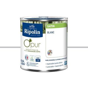 PEINTURE - VERNIS Peinture biosourcée murale intérieur satin blanc 0,5L Ripolin