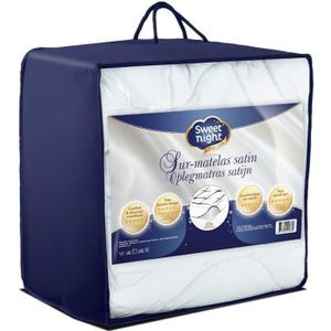 SUR-MATELAS Sweetnight Surmatelas Royal Satin 160x200 cm Enveloppe 100% satin de coton Moelleux Qualité hôtellerie