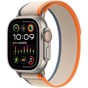 MONTRE CONNECTÉE Apple Watch Ultra 2 GPS + Cellular- 49mm - Boîtier Titanium - Bracelet Orange/Beige Trail Loop - M/L