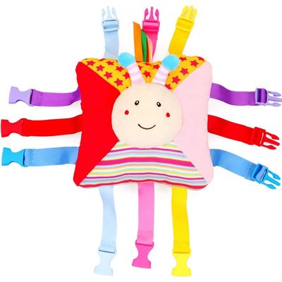 Oreiller Sensoriel à Boucles Toddler – Jouet éducatif Motricité Fine Avec Fermetures – Apprendre Les Couleurs Et Les Chiffres – Cadeau Voyage