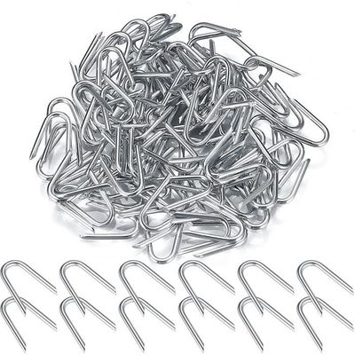 50 Clous En U Pour Clôture MERRYHAPY – Agrafes Métalliques Solides, Pointe Biseautée – Pour Filets, Grillages, Fixation Au Sol - 7