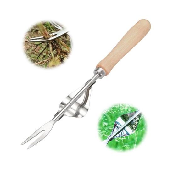 Outil De Désherbage Manuel, Outil Gouge De Désherbage En Acier Inoxydable Avec Poignée En Bois