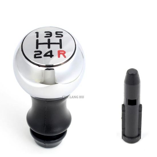 Pommeau De Levier De Vitesse Chromé + Adaptateur Pour Citroën Berlingo I Et Peugeot Partner I - 5 Vitesses, Référence 2403BM