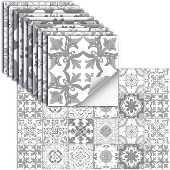 Stickers Carrelage Motif Brique - 12 Pièces 15x30 Cm, Vinyle Adhésif Blanc - Décoration Cuisine, Salle De Bains