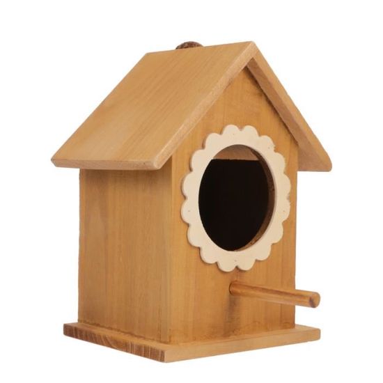 Mangeoire à oiseaux suspendue décorative pour nid d'oiseau en bois nichoir - nid habitat - couchage