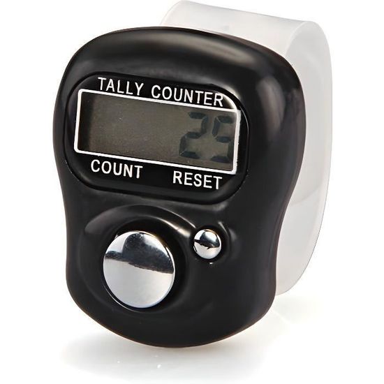 CG Tally Finger Counters Lot de 5 clickers à LED numérique avec Compteur de Doigts électronique numérique à Affichage LED