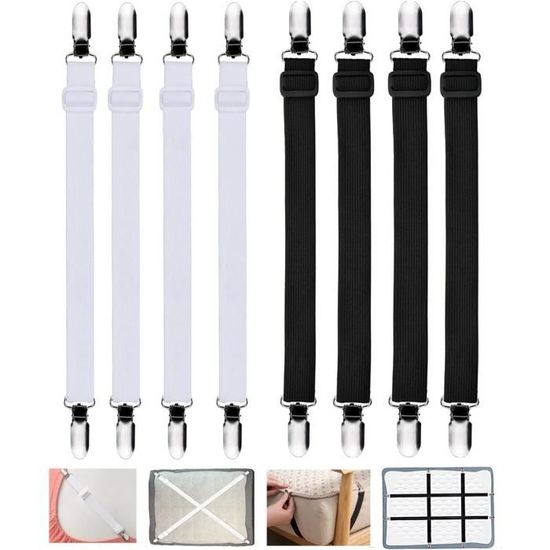 Carehabi 6 Pièces Tendeur Drap Housse,55-250CM Tendeurs De Drap