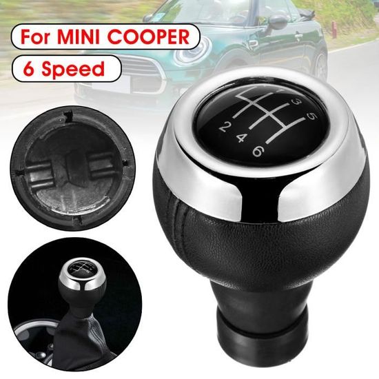 Pommeau De Levier De Vitesse 6 Vitesses Pour Mini Cooper R55 R56 R57 R58 - Remplacement Direct En ABS Et Cuir PU - Installation Facile Sans Perçage - 7