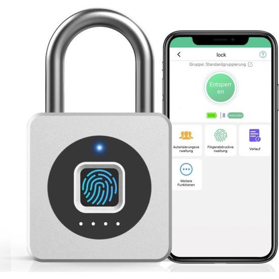 Cadenas Intelligent Eseesmart - Déverrouillage Empreinte Digitale Et Bluetooth - Étanche IP67 - Pour Casier, Garage, Sac