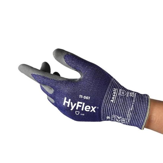 HyFlex 11-561 Gants Anti-Coupures Ultrafins, Enduction Nitrile Résistante à l'Abrasion, Gants de Travail[S83]