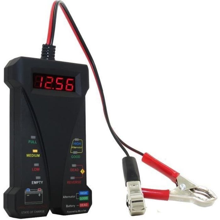 MOTOPOWER noir 12 V numérique intelligent batterie testeur voltmètre alternateur analyseur avec LCD et affichage LED pour auto moto