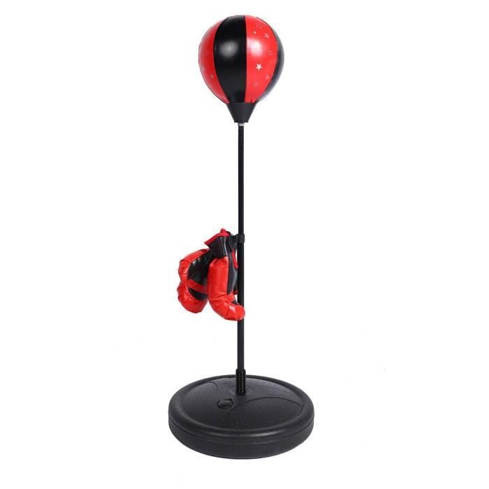 Ballon de boxe debout libre avec sac de boxe réglable en hauteur de gants pour enfants-GUA