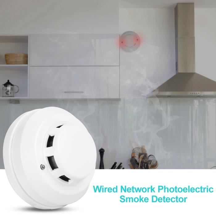 WIPES Détecteur et Alarme de Fumée Photoélectrique et IR Filaire Connecté Avec Réseau