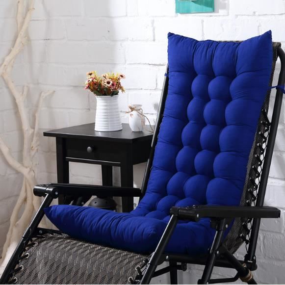 Coussin de Chaise Coussin Matelas pour Chaise Fauteuil Transat de Jardin Terrasse Bleu