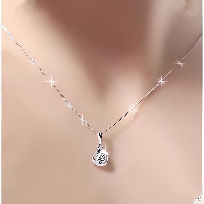 Argent inlay zircon collier pendentif bijoux en argent cadeau de Noël femme