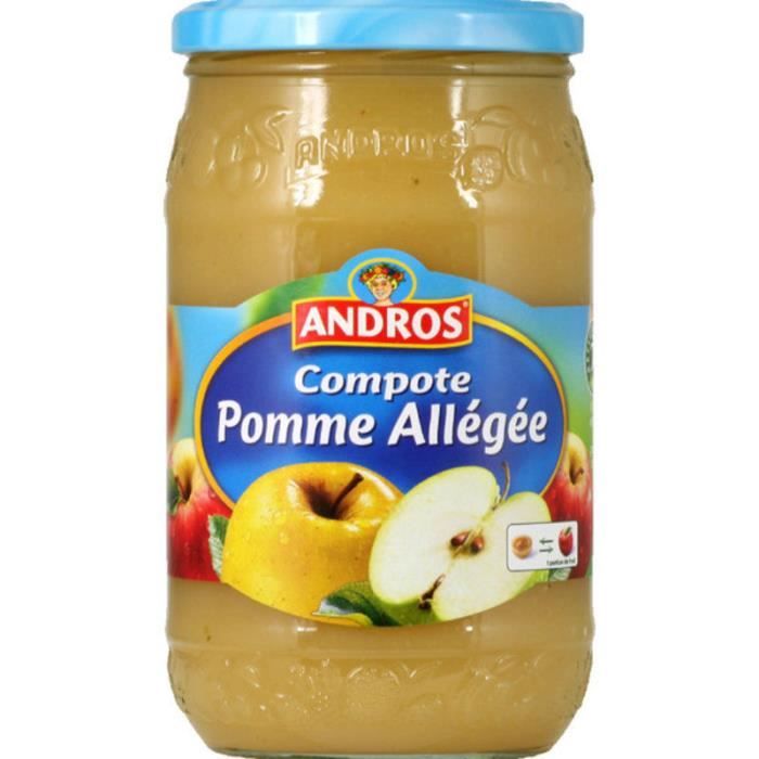 ANDROS Compote de pommes allégées en bocal - 990 g
