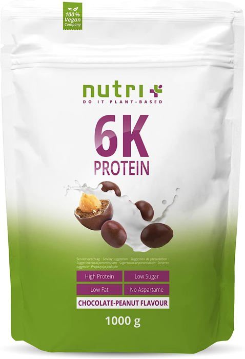 NUTRI-PLUS SHAPE & SHAKE 6K PROTEIN - Poudre de protéines végétaliennes - CHOCOLAT ET CACAHUÈTE - PROTEINES - 1000g