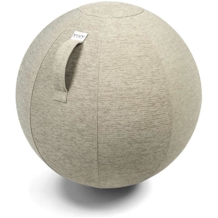 Ballon-siège STOV, siège ergonomique pour le bureau et la maison, couleur: Gravier (beige), Ø 60cm - 65cm, Tissu drsquoameuble 216
