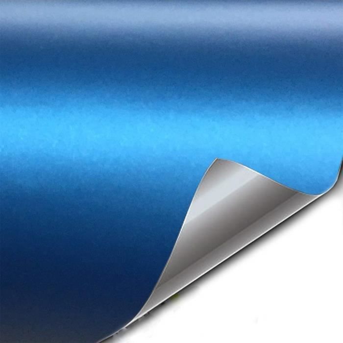 Covering Bleu Mat, Film Adhésif Bleu Mat pour Voiture 150Cm x 40Cm Professionnel