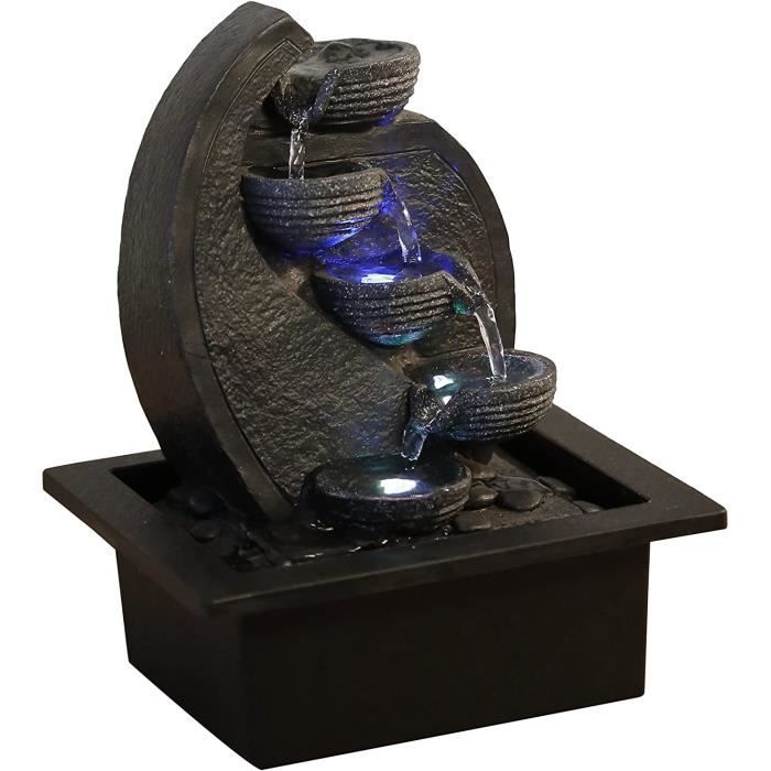 Zen'Light Cascade-V2 Fontaine d'Intérieur, Polyrésine, Noir, 17 x 21 x 26 cm