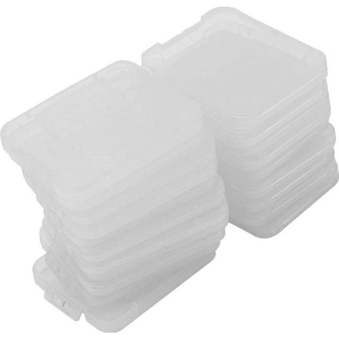 20x Clair Boîtiers Protection Carte Mémoire Boîte Rangement Pour Micro SDHC SD