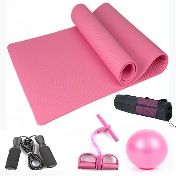 Tapis de sol,Ensemble de balles de Yoga, Fitball, Pilates, gymnastique, exercice d'équilibre, tapis de Yoga NBR, pédale - Type Rose