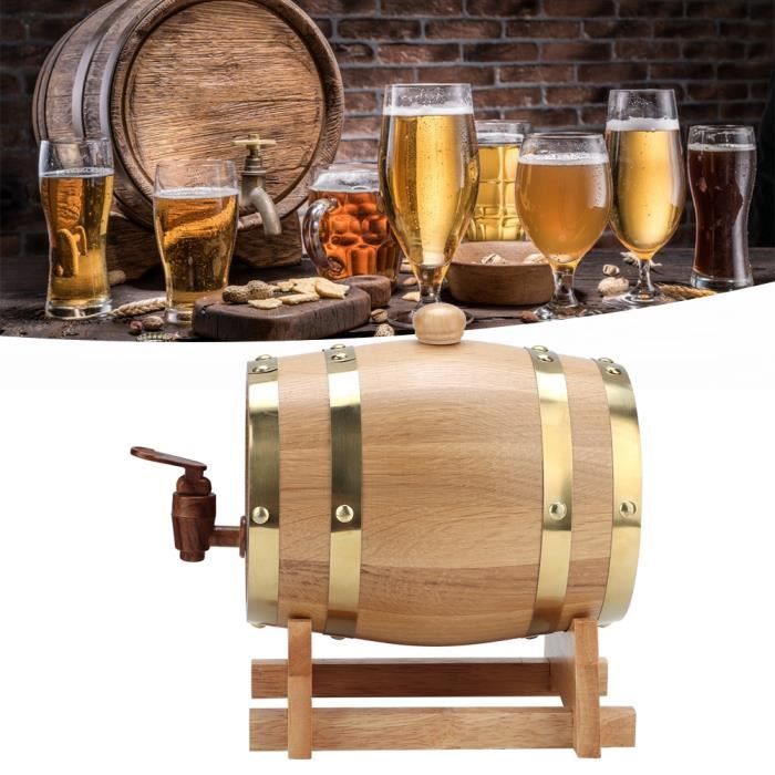 Baril de vin, baril de vieillissement en chêne pratique vintage, tonneaux en bois de 1,5 L pour vin de brandy