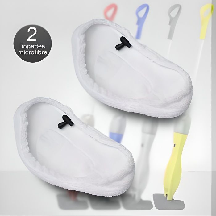 Pack 2 lingettes microfibre pour Nettoyeur Vapeur Steam Up.