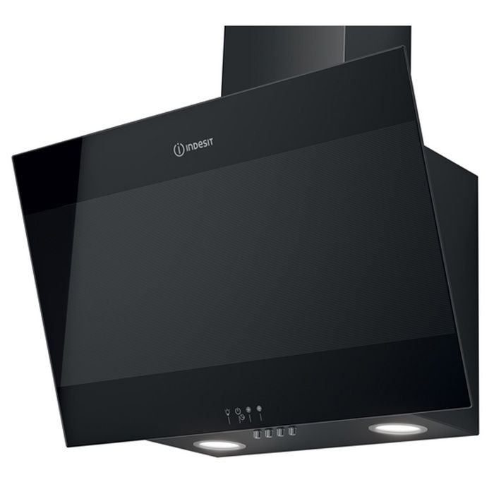 Indesit - hotte décorative inclinée 60cm 647m3/h noir - ihvp66lmk