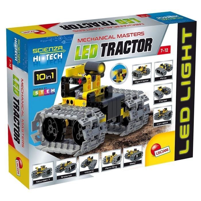 LISCIANI GIOCHI Jeux de construction Stem Technics 10 En 1 - Tracteurs à leds