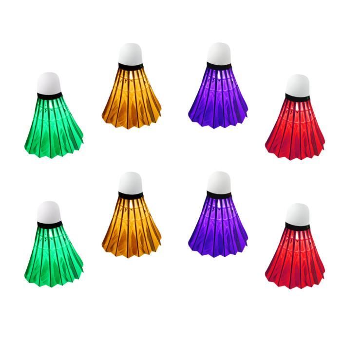 LED Volant De Badminton Lumineuse Birdie Volnat Accessoire Formation Badminton - Lot De 8pcs