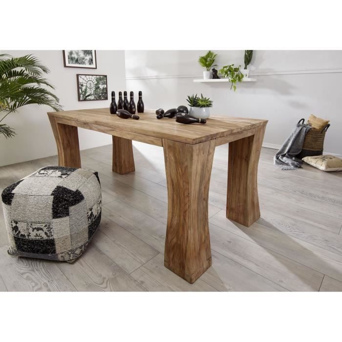 Table à manger 200x100cm - Bois recyclé de teck brut - Design rustique - BASSANO #107