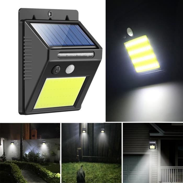 Lampe Solaire Exterieur 48 LED Eclairage Exterieur Solaire Detecteur de Mouvement Lumiere Solaire Etanche Lumiere Solaire pour Jard