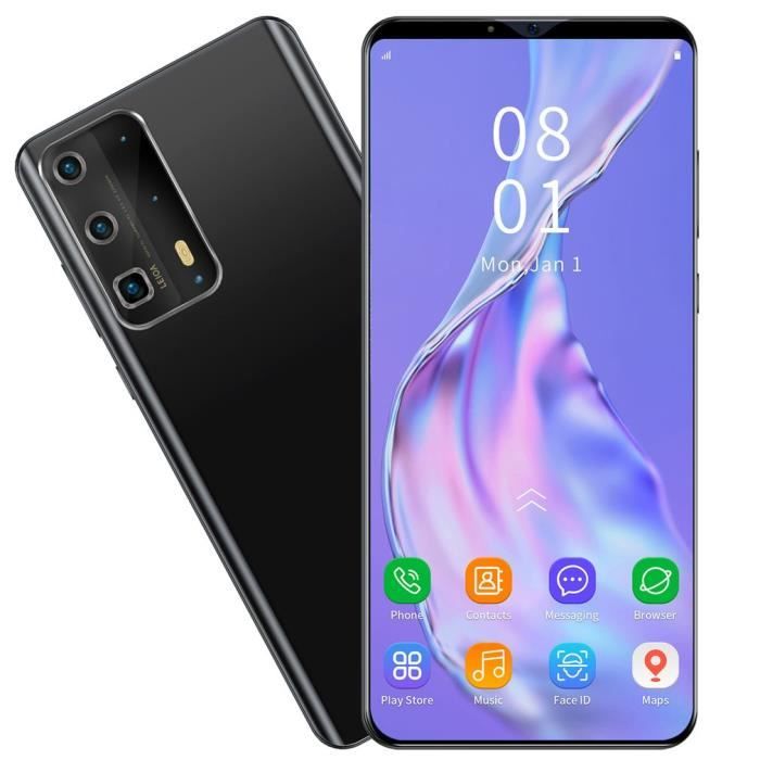 P43PRO 5,8 pouces plein écran 1G + 4G téléphone portable déverrouillage d'empreintes digitales de téléphone intelligent - noir