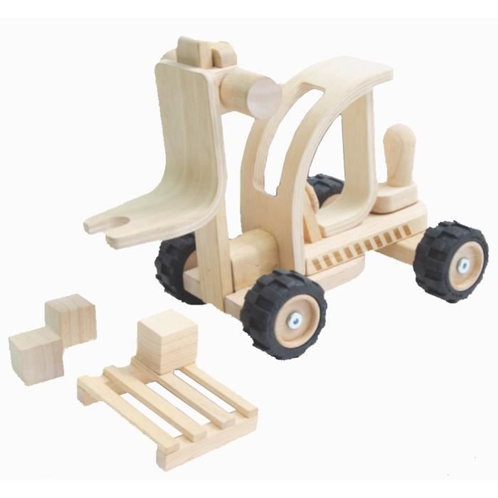 PLAN TOYS Chariot élévateur en bois naturel