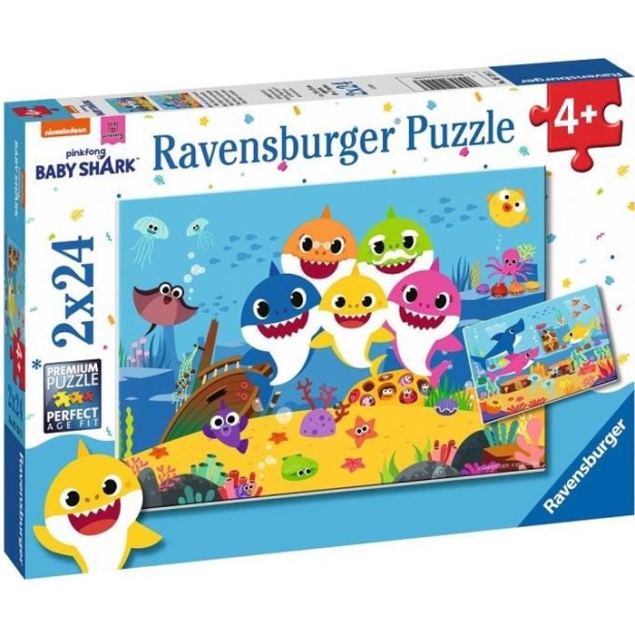 Puzzles 2x24 p - Baby Shark et sa famille