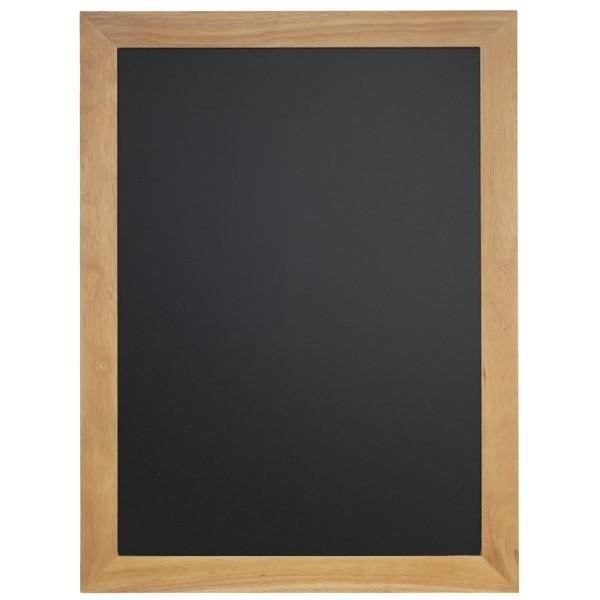 Ardoises murales noires pour cafés et restaurants encadrement bois coloris teck 60*80cm