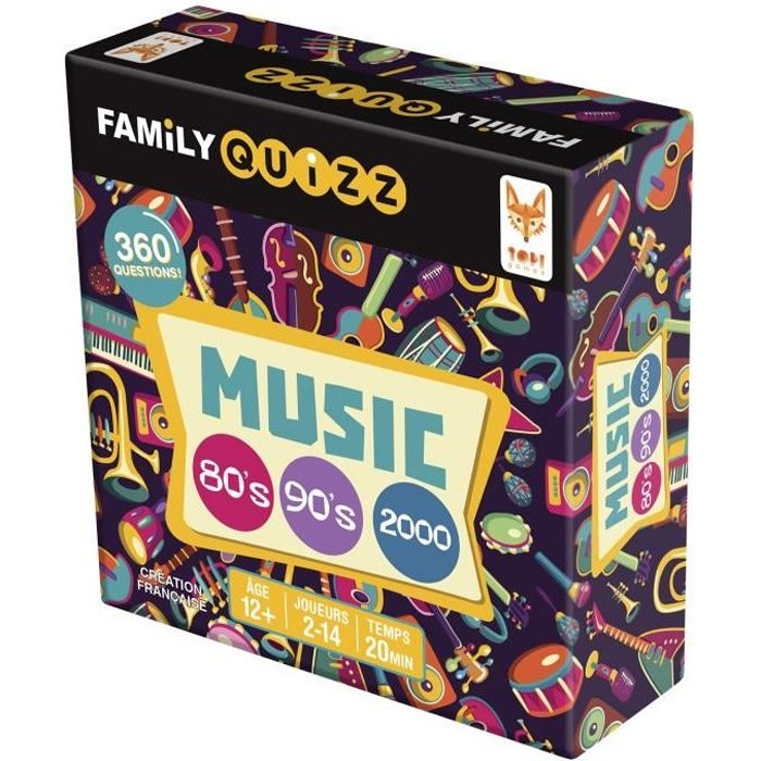 Family quizz musique année 80 & 90 - Jeux de société - TOPI GAMES