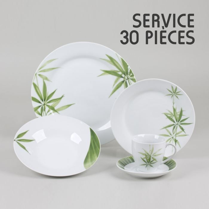 TREND'UP - SERVICE 30 PIECES PORCELAINE BAMBOU