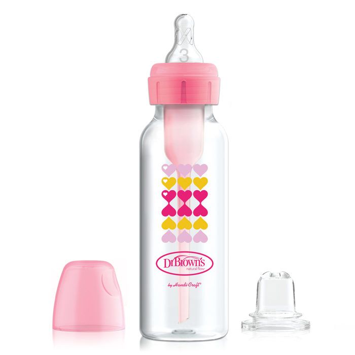 Biberon - DR. BROWNS - 250ml - Rose - Sippy + Tétine L3 - Transition facile