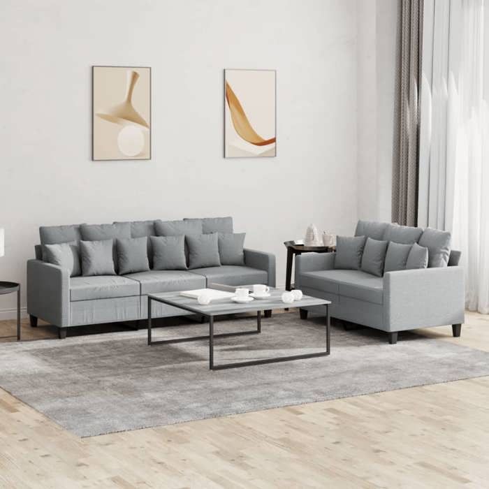 vidaXL Ensemble de Canapés avec Coussins 2 pcs Canapés avec Accoudoirs et Dossier Ensemble de Meubles Mobilier de Salon 3201664