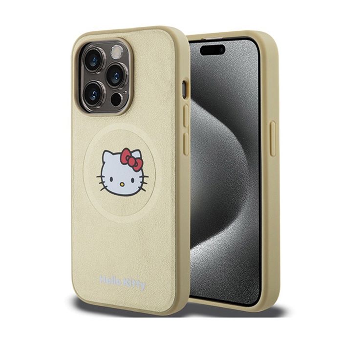Hello Kitty Étui pour smartphone - iPhone 15 Pro Max - Cuir - Compatible MagSafe Beige - vue 4