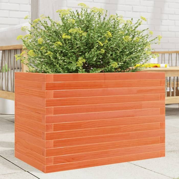 vidaXL Jardinière cire marron 70x40x46 cm bois de pin massif jardinière dextérieur bac à fleurs boîte à plantes 3282441