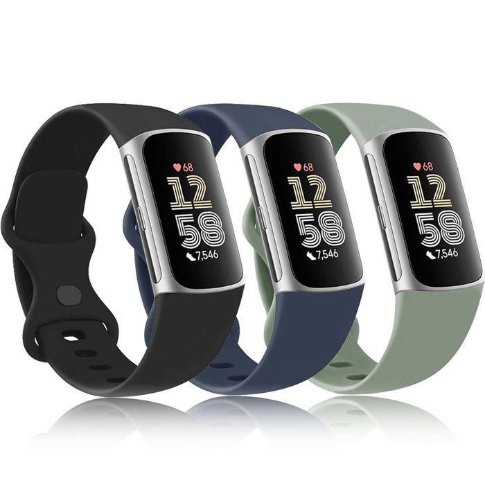 Bracelets Compatible avec Fitbit Charge 6/Fitbit Charge 5 Bracelet pour Femmes Hommes Bracelet de Remplacement Réglable Lot de 3