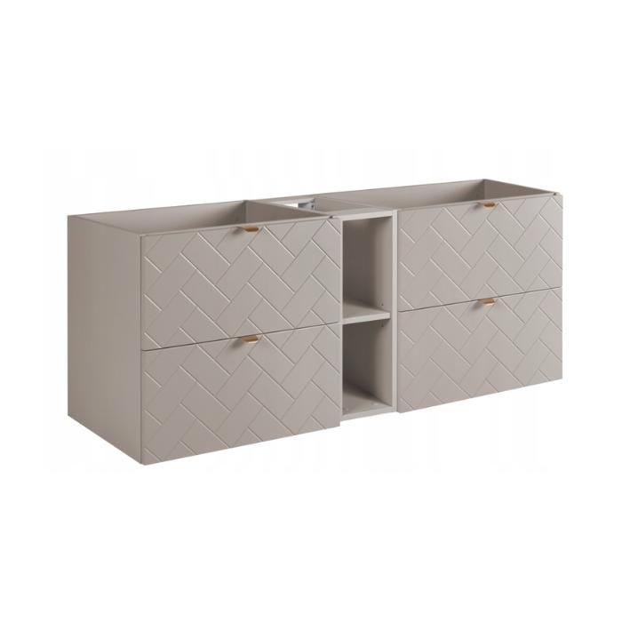 Meuble sous Lavabo 140 cm TREND - avec étagère - Cachemire - 140 x 46 x 60 7 cm