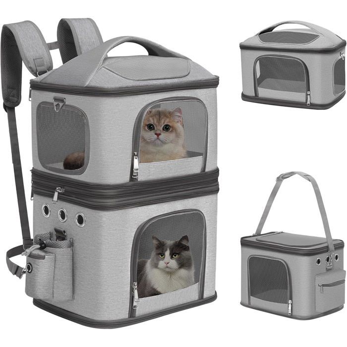 Comparer les prix de Sac De Transport Double Détachable Pour 2 ChatsSac À Dos Pliable À Double Compartiment Pour 2 Petits ChiensSac De Transport Port