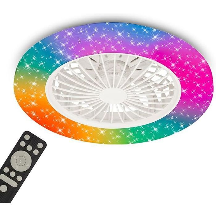 Plafonnier ventilateur de plafond télécommande dimmable CCT RVB lustre ventilateur de plafond plafonnier blanc blanc LUSTRE