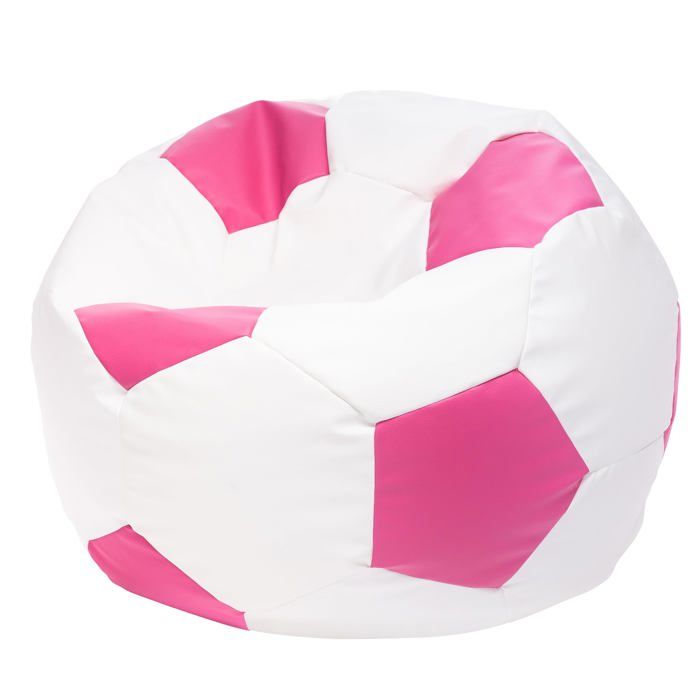 Football Pouf M en Simili Cuir Pouf Fauteuil Gaming Enfant 65x45cm Rose - Ecopuf